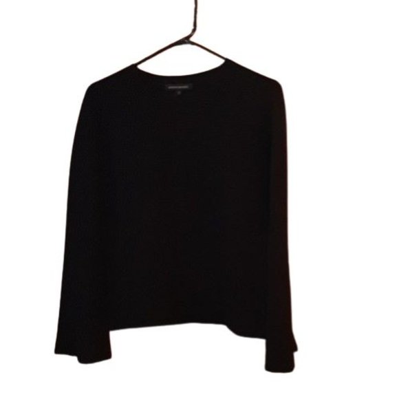 Banana Republic Milano Stitch Sweater Size M Bell Sleeves Black - Picture 1 of 8